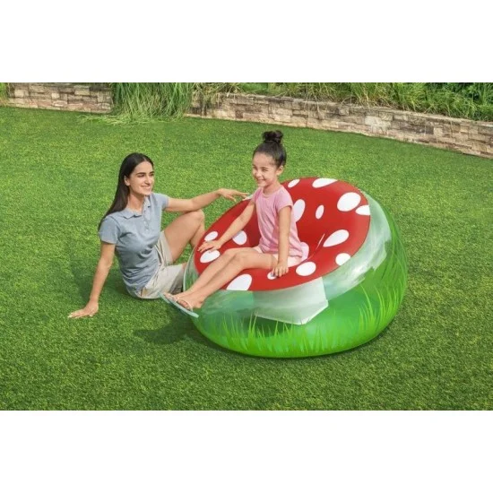 Bestway 1.12m x 1.12m x 66cm mighty mushroom air chair (1 chair, repair patch) age 6